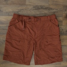 Uniqlo Men s L. Orange Belted Nylon Utility Shorts W/Pockets/Inner Mesh Pockets