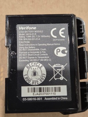 Original VeriFone Li-Ion Akku für VX670 Wireless Terminal 24016-01-R 1800mAH