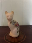 Fenton 95 Anniversary Yellow Custard Floral Cat Figurine