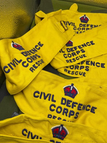 Original British Home Front Civil Defence Corps Kings Crown Army Bands x 10 - Picture 5 of 7