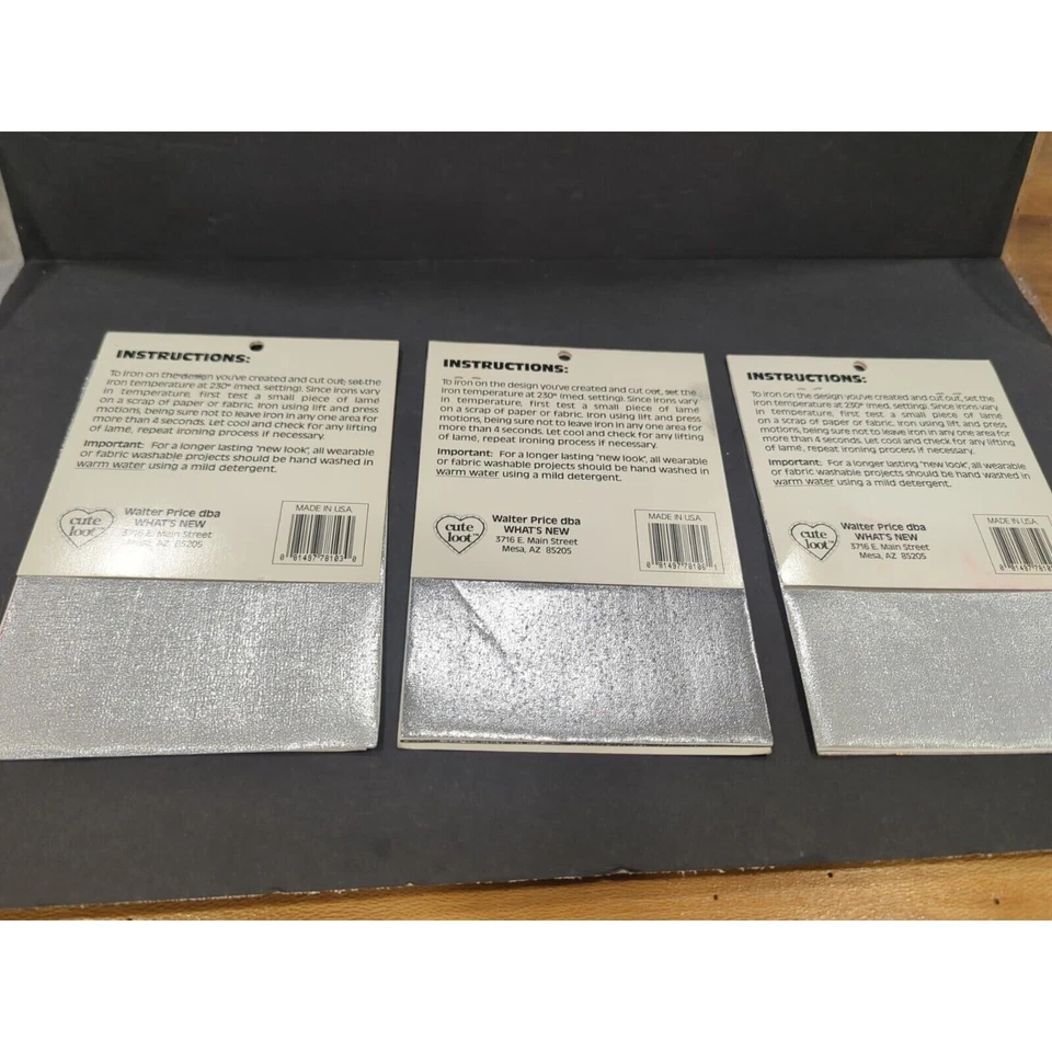 Lot Of 3 Designer Fabrics Lame New Create Your Own Design Pkg Contains 3 5x7 Ea. - Image 2 of 4