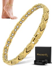 MagnetRX  Titanium Magnetic Anklets for Women Gold Effective Women's Titanium