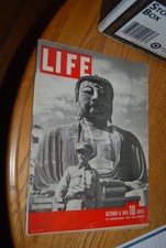 October 8, 1945 Life Magazine  World War II EICHELBERGER & 12th CENTURY BUDDHA