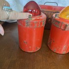VTG Anthes 1940s Roadside Flare Kit Fort Madison Iowa 2 red Glass Beehive Lens — photo 8