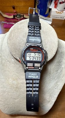 1990s Timex Ironman Triathlon INDIGLO Mens Watch- Black & Red New Battery Lot A