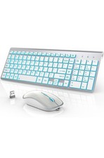 Wireless Keyboard Mouse Combo Backlit Rechargeable Silent 2.4G USB Laptop Set