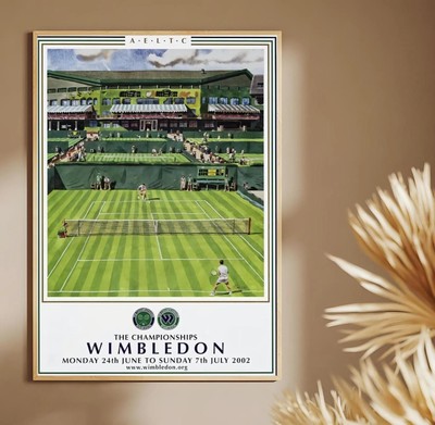 Wimbledon Tennis Poster, Tennis Tourname Sports Wall Art Decor Sports Lover Gift