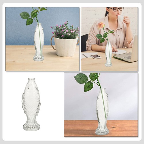 Fischförmige Vase Büro Transparente Flasche Flaschen Mit Kork Wünschen - Bild 3 von 12
