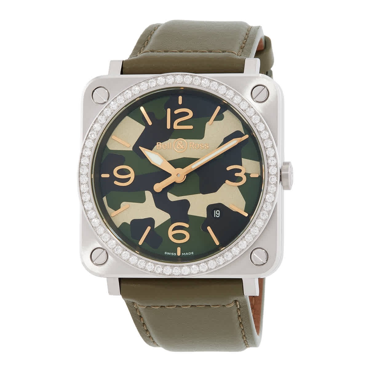 Bell and Ross BR S Quartz Diamond Men's Watch BRS-CK-ST-LGD/SCA