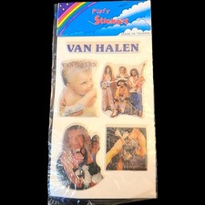 Vintage 1980s Van Halen Puffy Stickers Nos Sealed Original Package