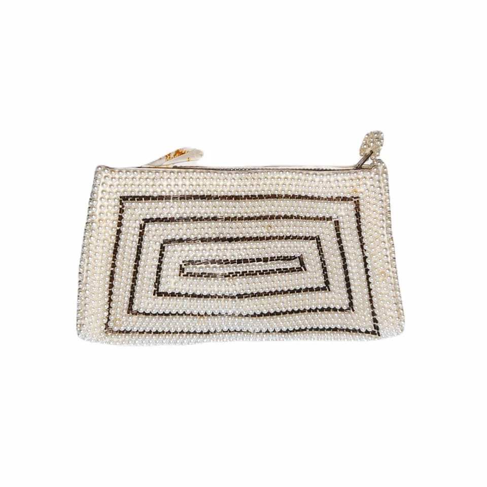 Bolso de Mano De Colección Sarne Imitación Perla Cuentas Japón | Mid-Century Glam Sparkle Foto 3 de 4