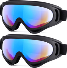 2-Pack Snow Ski Goggles, Snowboard Goggles for Men, Women, Youth, Boys or Girls