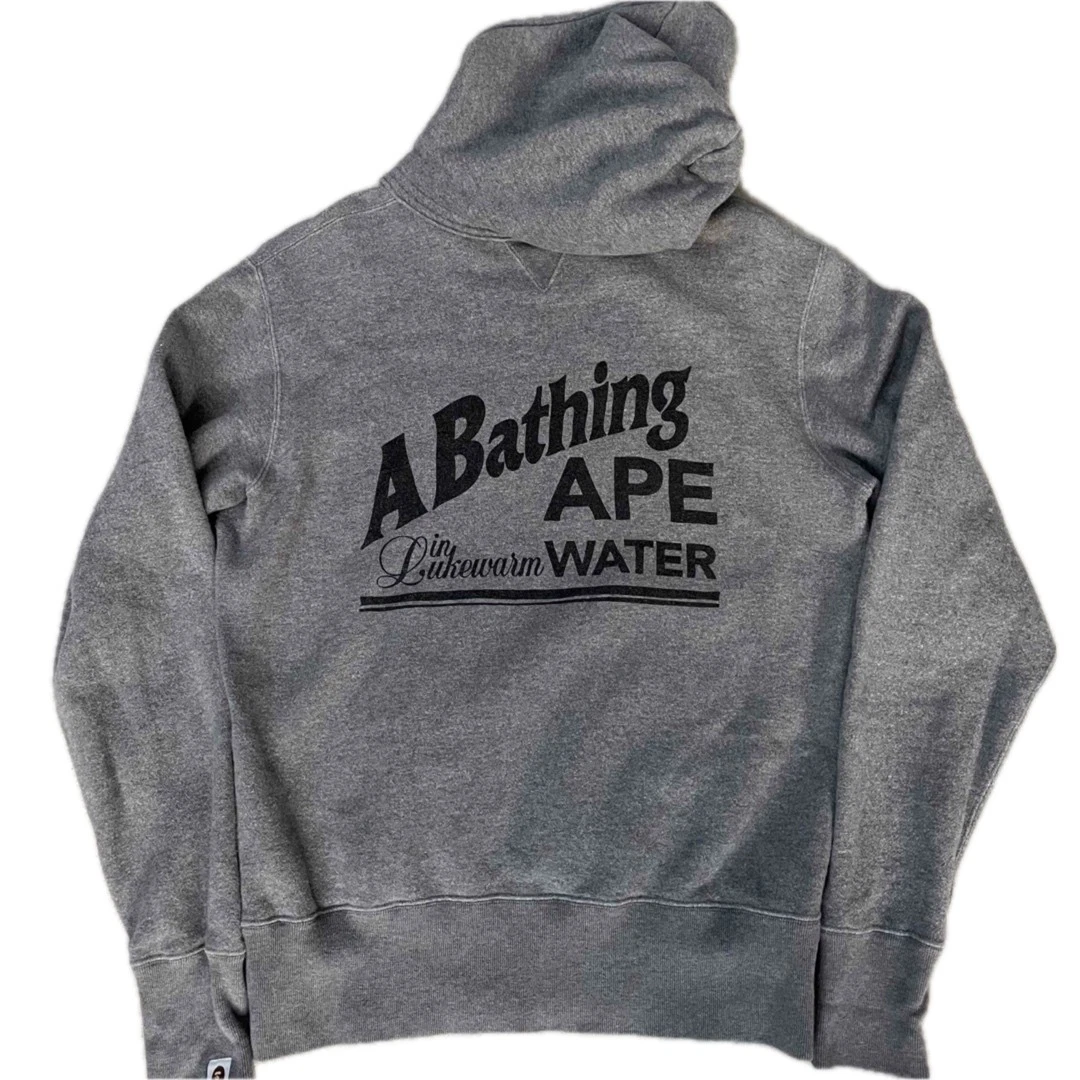 A BATHING APE (BAPE) Felpa con cappuccio Bape Retrofit grigia UOMO M usata in ottime condizioni rara streetwear