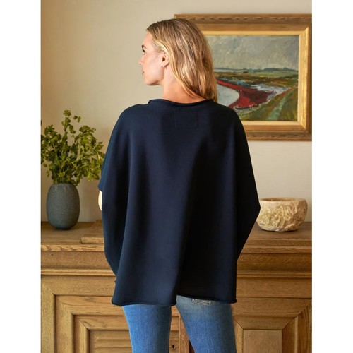 Frank & Eileen Capelet Top Royal Navy Triple Vellón O/S Dobladillo Crudo Mangas Cortas - Imagen 4 de 10