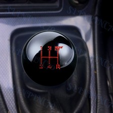5 Speed Fuckin Fast Round Ball Black Gear Shift Knob Lever M8 M10 M12 Thread X1