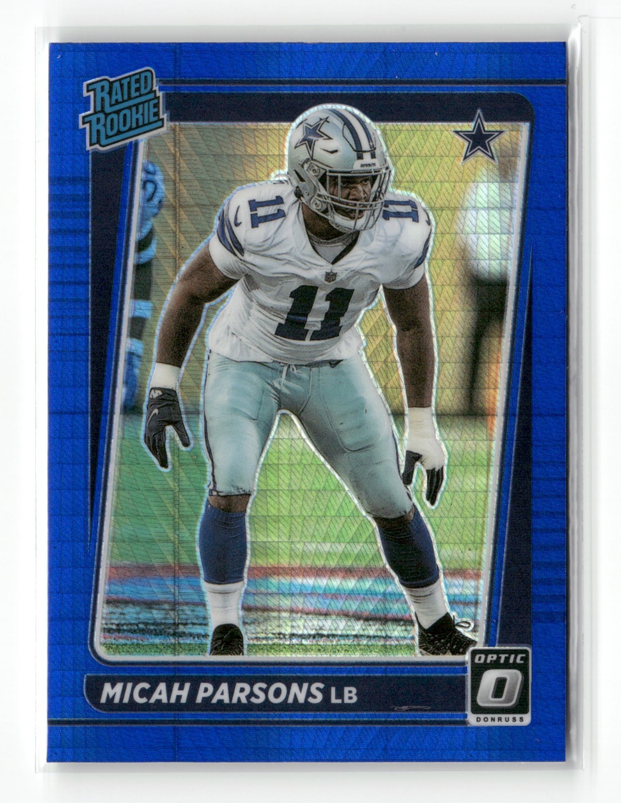 2021 Panini Donruss Optic Micah Parsons #245 Blue Hyper Prizm Rated Rookie RC