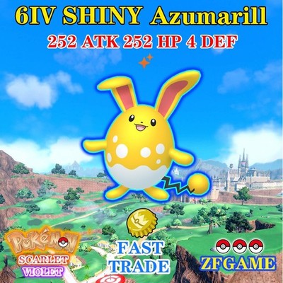  POKEMON 6IV SHINY Azumarill + EVS   SCARLET and VIOLET  Online delivery  ENG