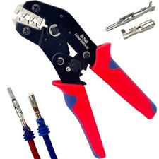 Crimping Tool with Ratchet, Ratcheting Wire Crimper Tool for Open Barrel Term...