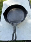 Vintage Griswold Erie Size 6 Large Block Logo Cast Iron #699J Skillet Double Spo