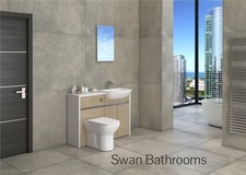 WHITE / CASHMERE GLOSS BATHROOM FITTED FURNITURE 1150MM
