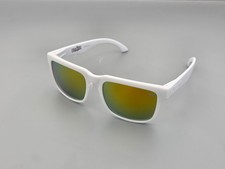 Spy Helm Promo Sunglasses Matte White Orange-Mirror Lens White Logo S18