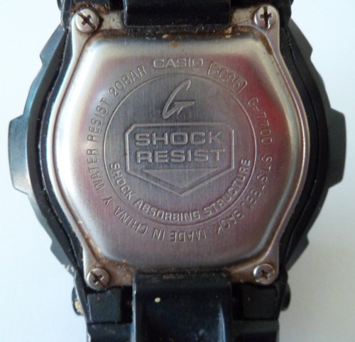Reloj Casio G Shock G7700 resistente a golpes 3095 WR200 resina negra - Imagen 6 de 7