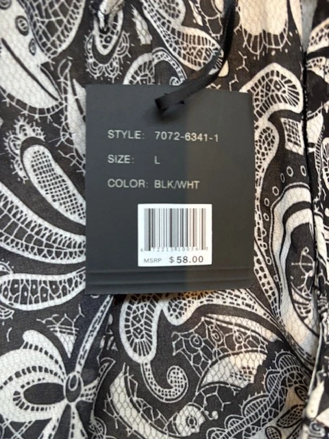 Топ Black and White Essentials от Milano L рукав 3/4 1 кнопка с замочной скважиной - Изображение 2 из 4