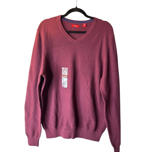 Izod Shirt Herren Gr. M Fine Gauge Pullover Baumwolle V-Ausschnitt Langarm Pulli - Bild 1 von 11