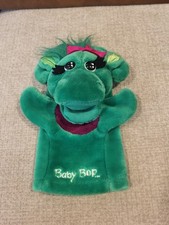 BABY BOP Hand Puppet 1992 Barney Green Dinosaur Plush