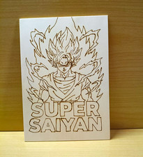 Dragon Ball Son Goku, Brandmalerei, Handgefertigt