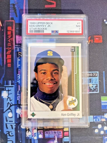 1989 UPPER DECK STAR ROOKIE #1 KEN GRIFFEY JR. ROOKIE RC PSA 7