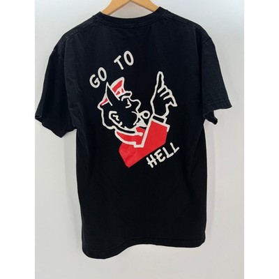 Superrradical Mens Go To Hell Graphic T-Shirt Black Large Streetwear Style