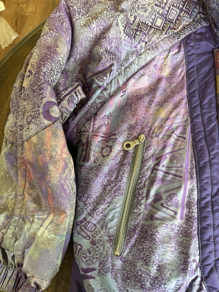 Traje de esquí Kaelin vintage púrpura chaqueta y pantalones años 80 90 retro nieve talla 54 Foto 2 de 4