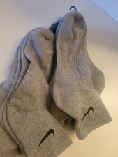 Nike Everyday Cushion Ankle Training Socks 6 Pair, Grey Heather/Black, L - NEW