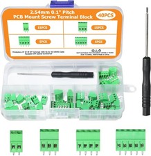 2.54mm 0.1 Pitch PCB Mount Screw Terminal Block Connector 40pcs 2Pack 3Pack
