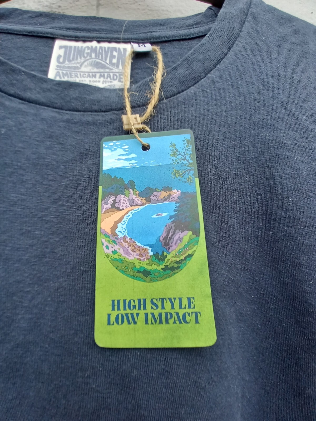 Jungmaven Super Cropped Lorel T Shirt Navy Hemp Organic Cotton Small NWT