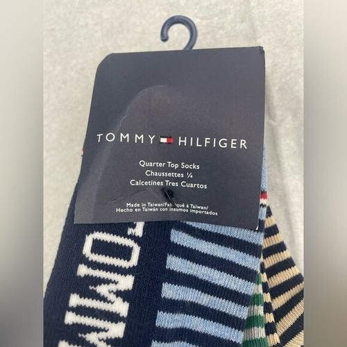 KIDS~TOMMY HILFIGER 4-7 YEARS SMALL QUATER TOP SOCKS 3- PACK. - Picture 3 of 7