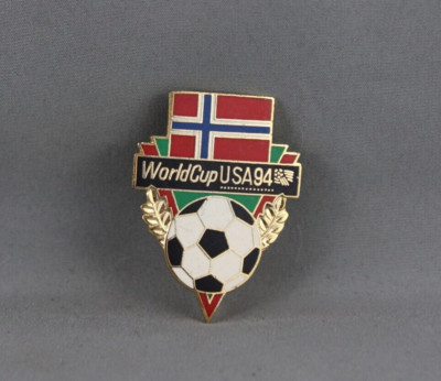 Team Norway Soccer Pin - 1994 World Cup by Peter David - Flag and Ball