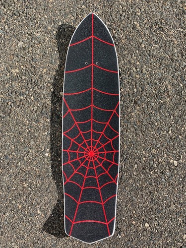 Laser cut Spider Web skateboard DIY grip tape kit by Rough, 2 color solid finish - Picture 1 of 17