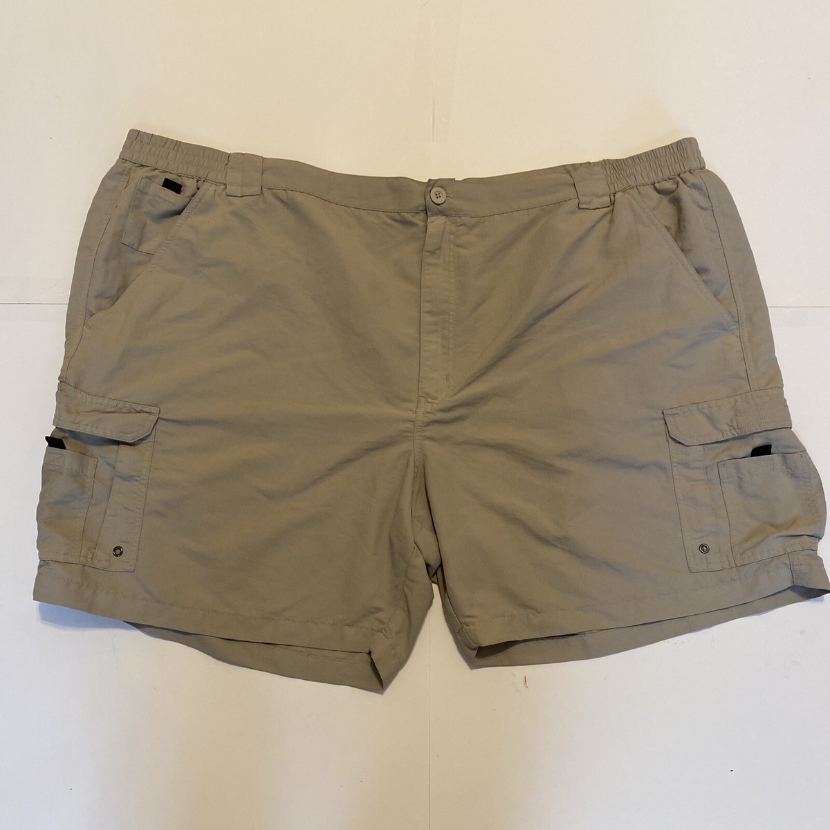 RedHead Bass Pro Shop Shorts Mens Beige Cargo Utility Elastic Waist Khaki 54