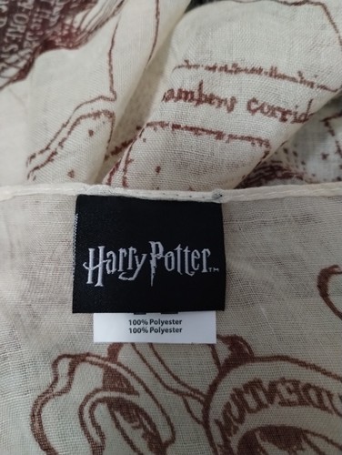 Harry Potter Marauders Map Sheer Lightweight Beige Polyester Scarf - Picture 3 of 5