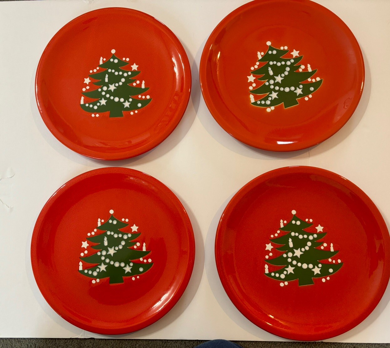 4 Waechtersbach Germany CHRISTMAS TREE Dinner Plates 10" eBay