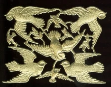 Scrap Diecut German Dresden Gold Foil Paper Mixed Doves Victorian Crafts