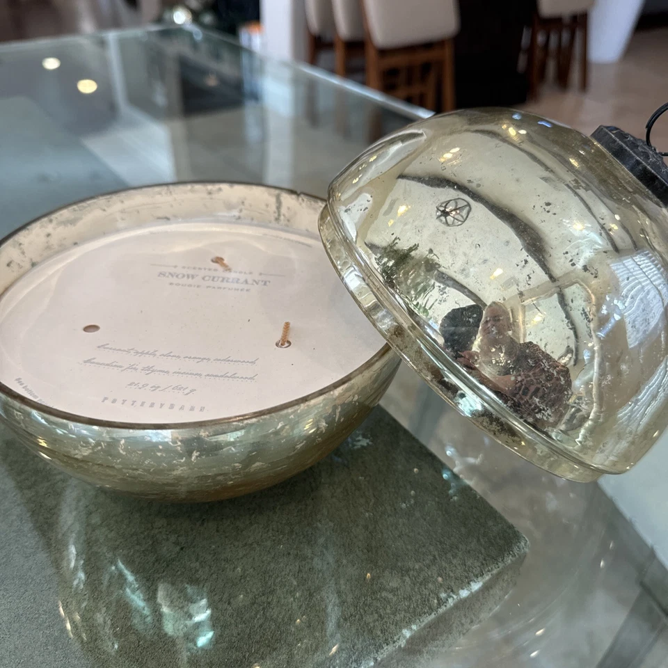 Adorno de granero de cerámica maceta grande oro decoración de Navidad vidrio de mercurio Foto 2 de 3