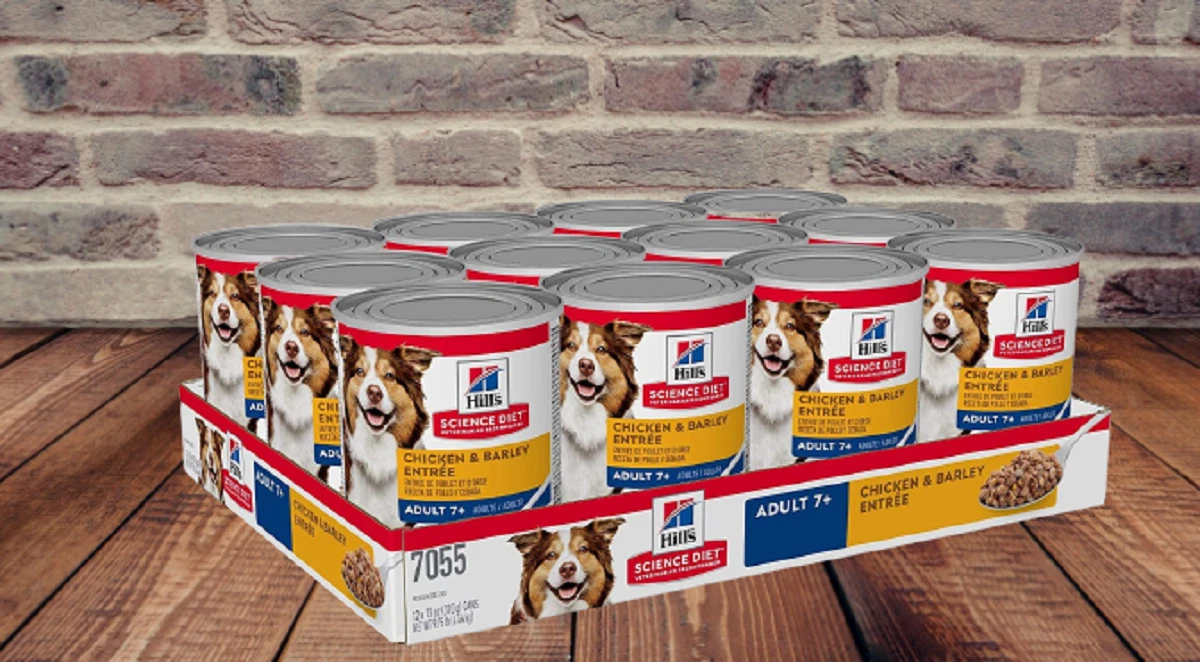 Science diet senior top canned dog food