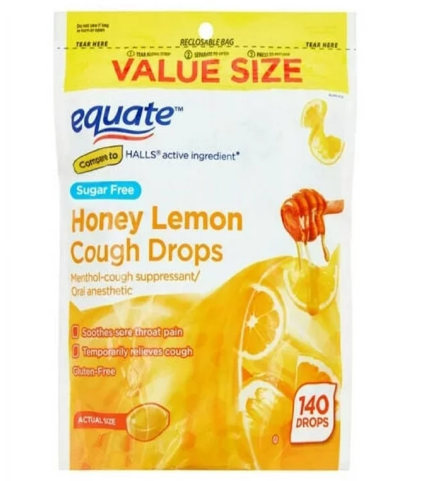 Equate Sugar Free Honey Lemon Cough Drops, 140 Count 681131136365 eBay