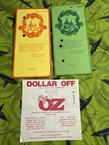 LAND of OZ Wizard Of Oz Original Theme Park Tickets Used Rare Vintage Coupon