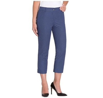 Hilary Radley Women's Slim Leg Capri Blue Combo Size:
