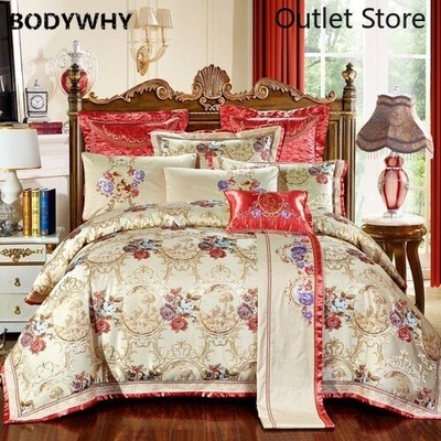 4/6/10Pcs Luxury Royal Bedding Set Stain Jacquard  Bed Set Cotton Bed Cover Set