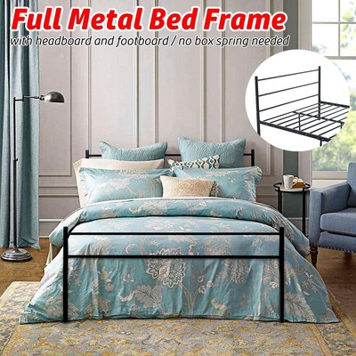New Full Size Metal Bed Frame Mattress Foundation With Headboard